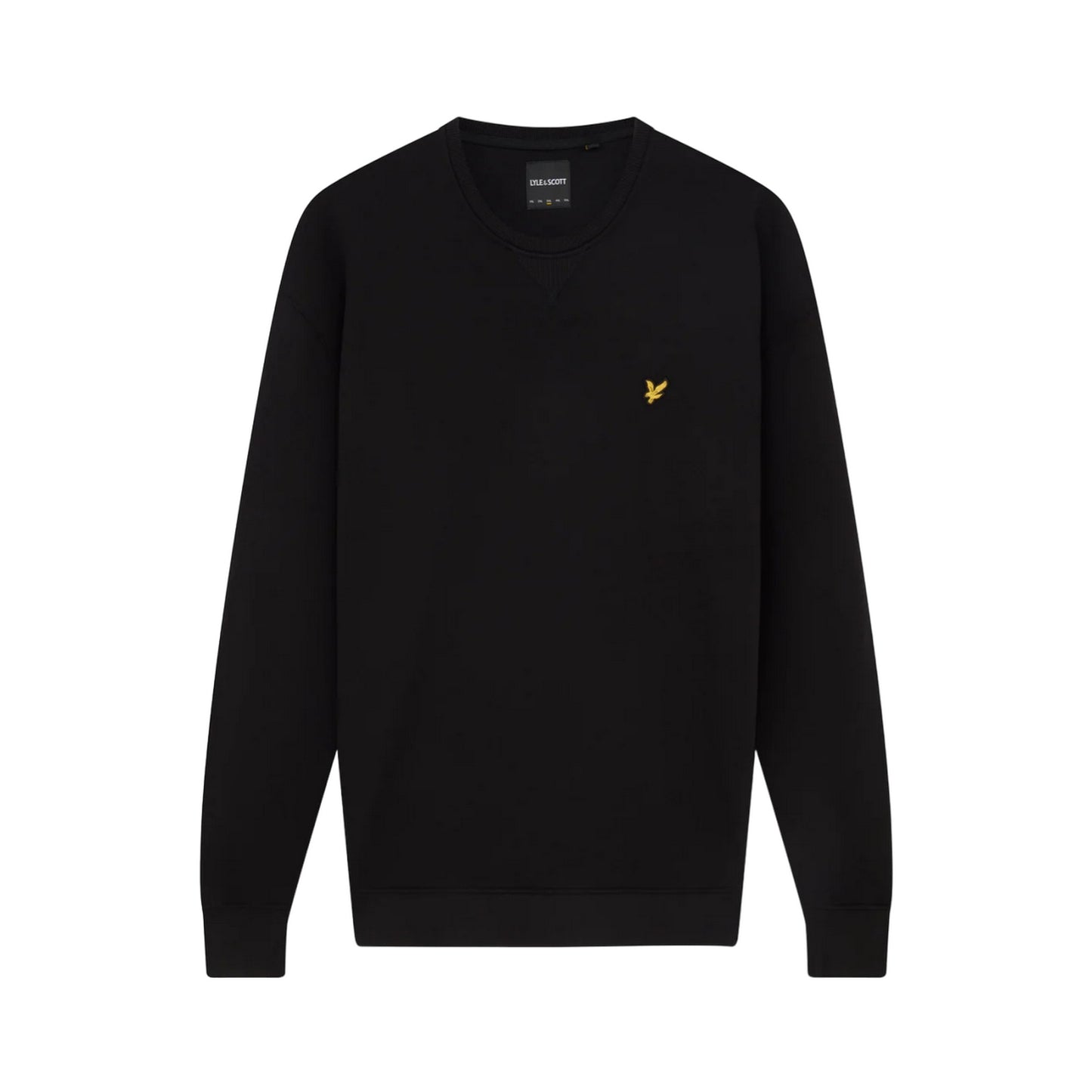 Jet Black - Front - Lyle & Scott Mens Crew Neck Plus Sweatshirt