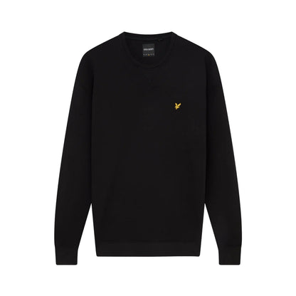 Jet Black - Front - Lyle & Scott Mens Crew Neck Plus Sweatshirt