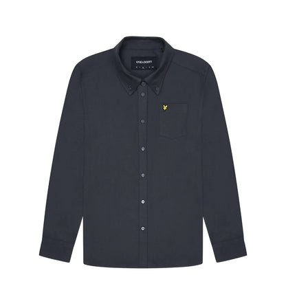 Gunmetal - Front - Lyle & Scott Mens Plain Flannel Shirt