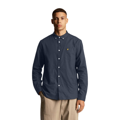 Gunmetal - Back - Lyle & Scott Mens Plain Flannel Shirt