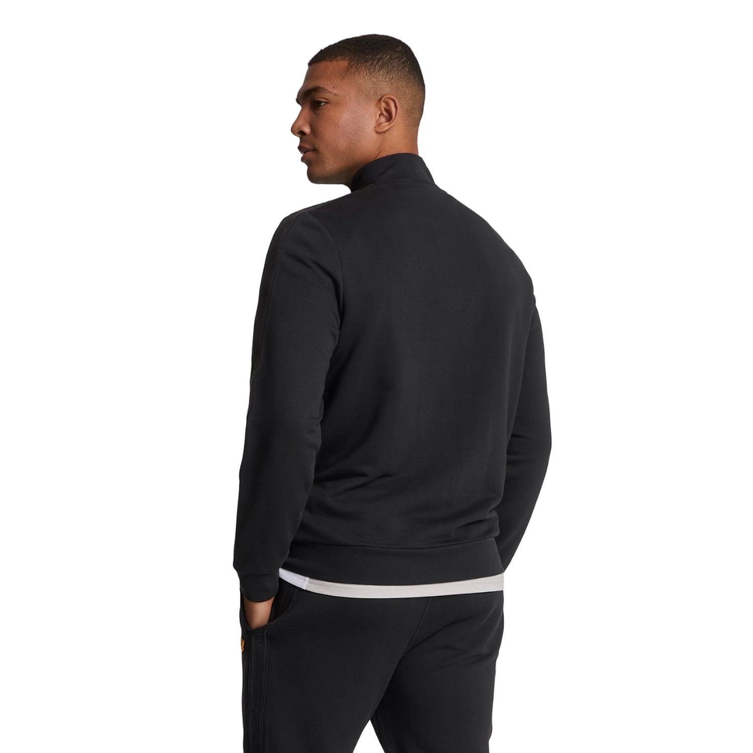Jet Black - Back - Lyle & Scott Mens Tape Track Top