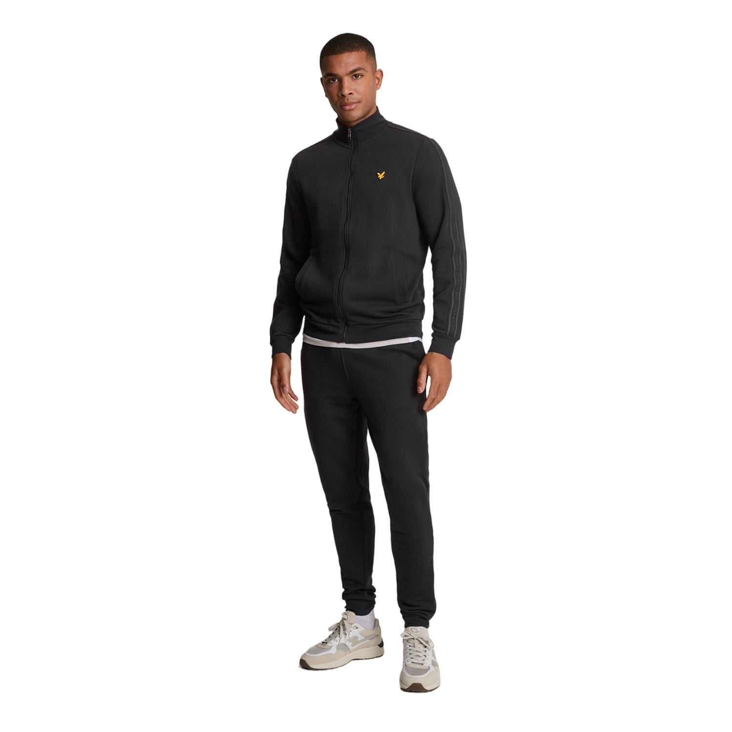 Jet Black - Side - Lyle & Scott Mens Tape Track Top