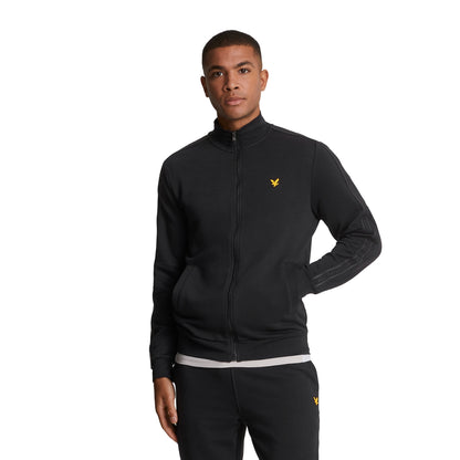 Jet Black - Front - Lyle & Scott Mens Tape Track Top