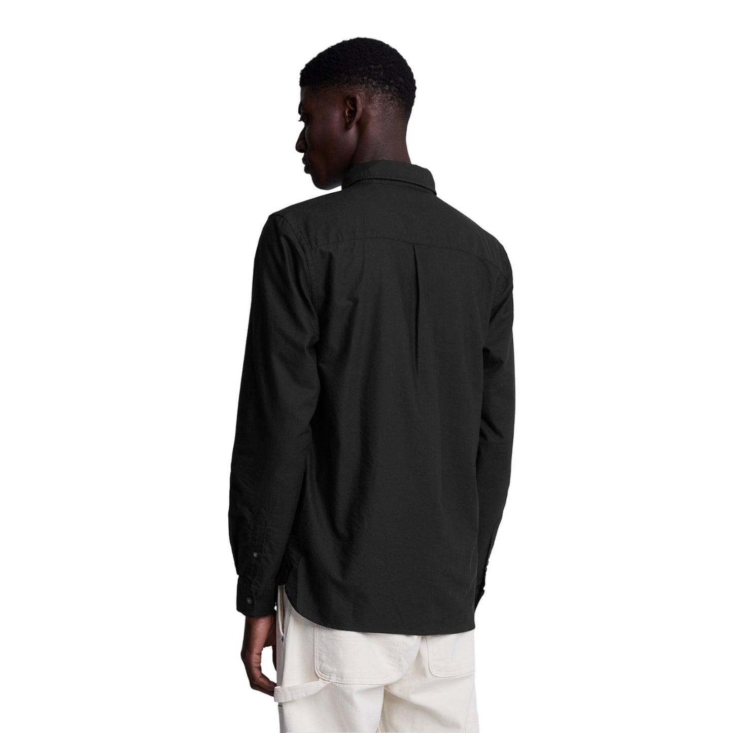 Jet Black - Back - Lyle & Scott Mens Plain Oxford Shirt