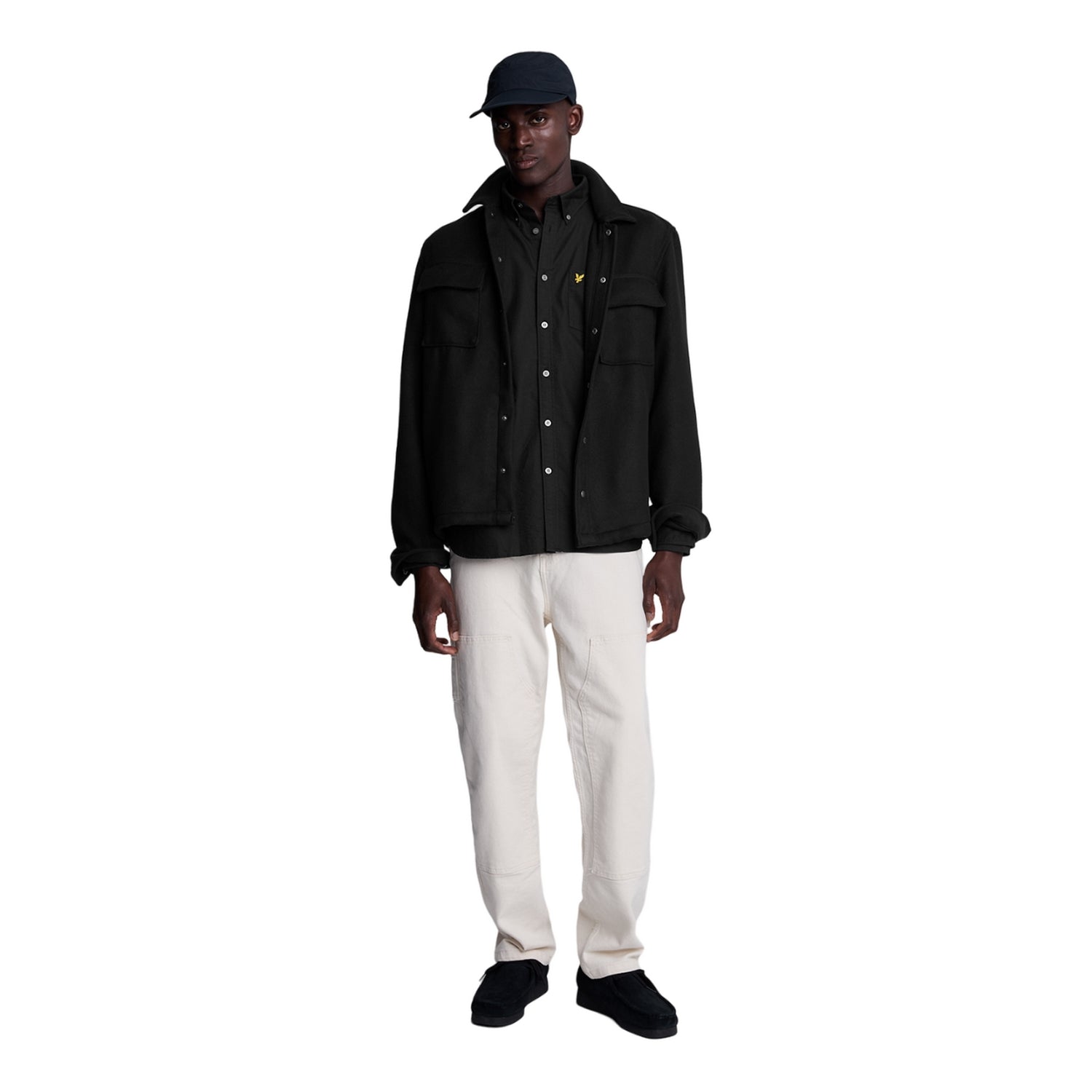 Jet Black - Side - Lyle & Scott Mens Plain Oxford Shirt