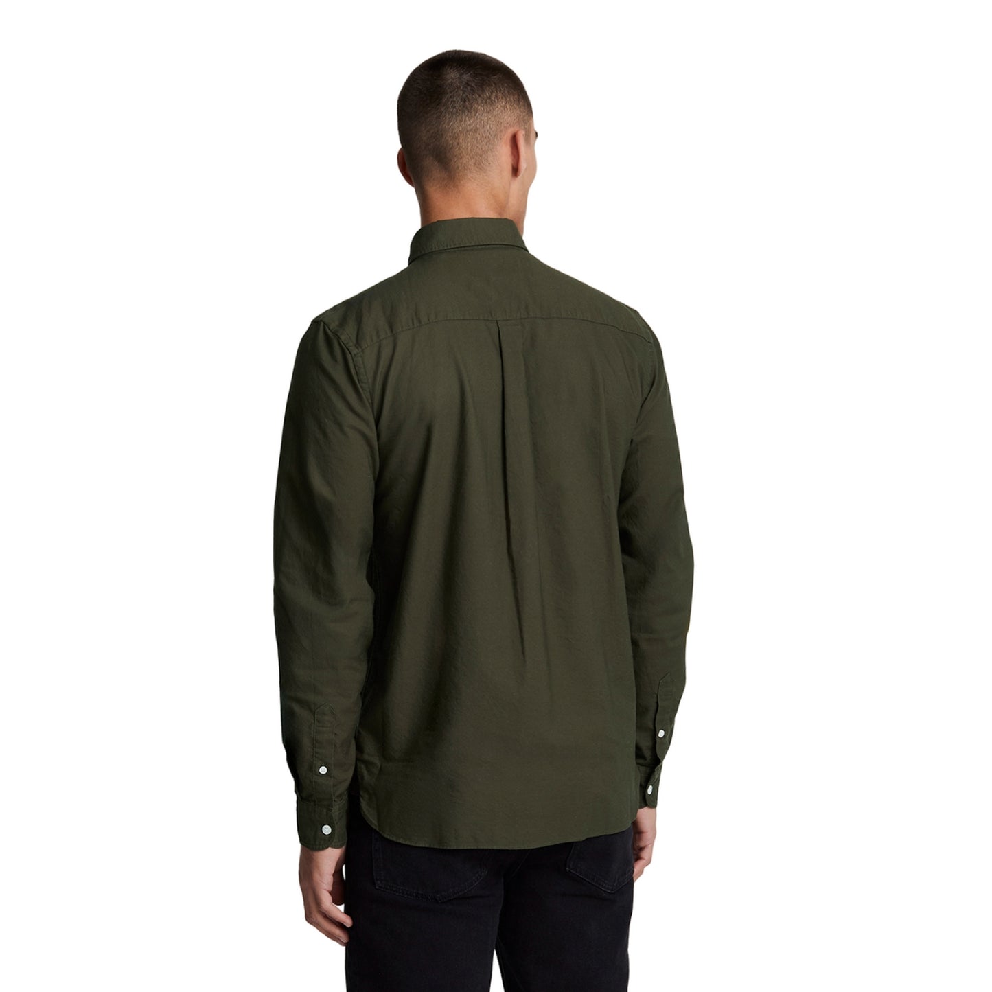 Olive - Side - Lyle & Scott Mens Plain Oxford Shirt