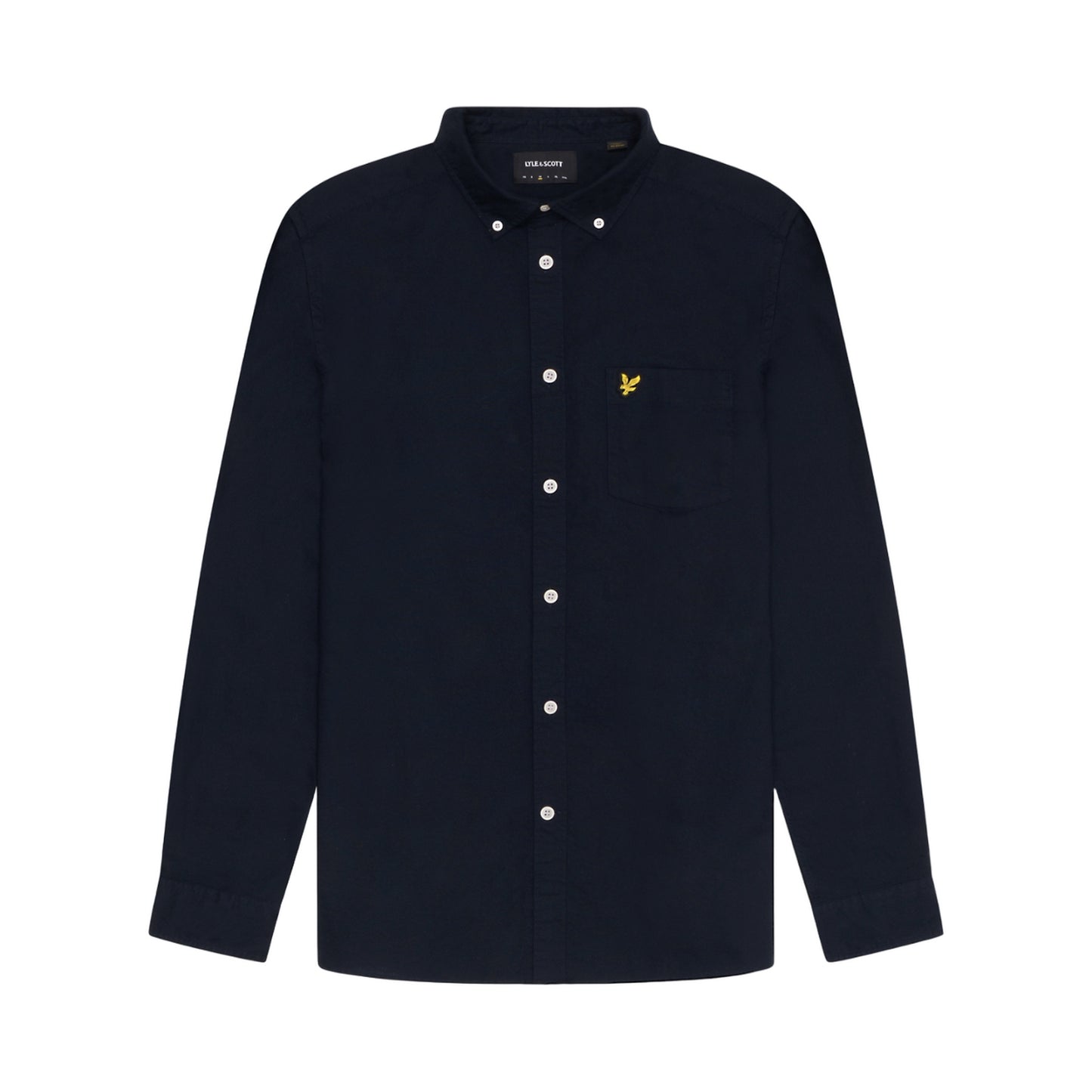 Dark Navy - Front - Lyle & Scott Mens Plain Oxford Shirt