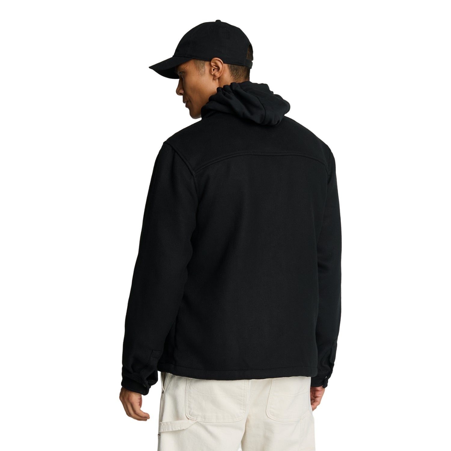Jet Black - Back - Lyle & Scott Mens Brushed Overshirt