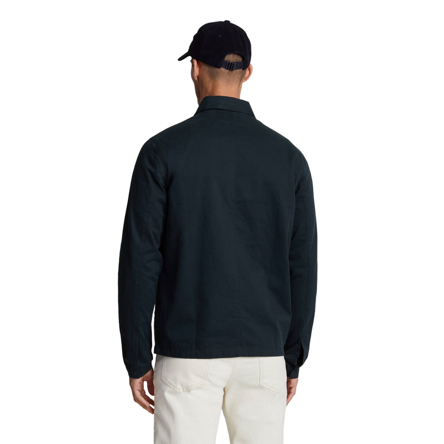 Dark Navy - Back - Lyle & Scott Mens Cotton Overshirt