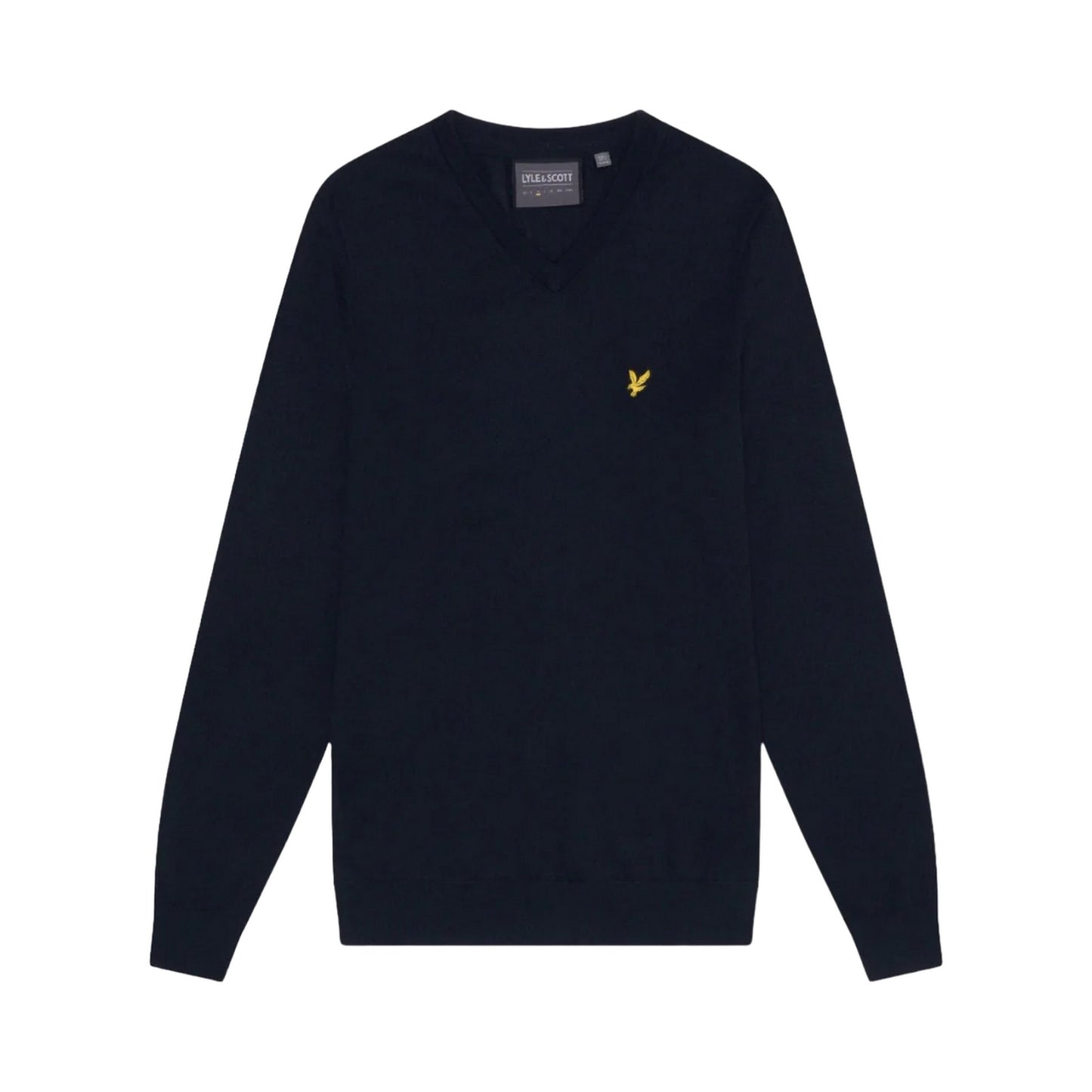 Dark Navy - Front - Lyle & Scott Mens V Neck Golf Jumper