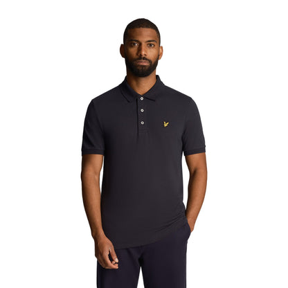 Dark Navy - Front - Lyle & Scott Mens Slub Polo Shirt