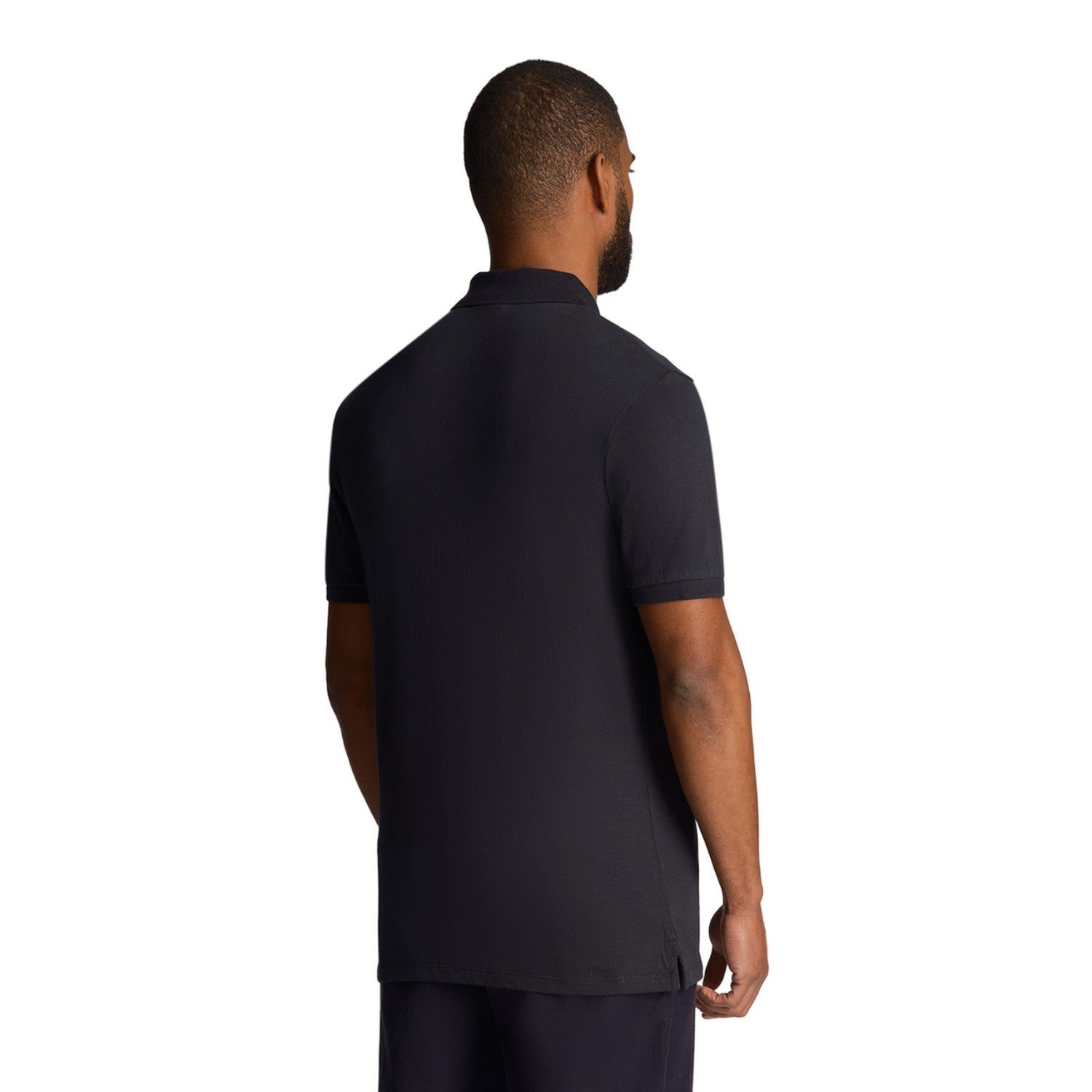 Dark Navy - Back - Lyle & Scott Mens Slub Polo Shirt