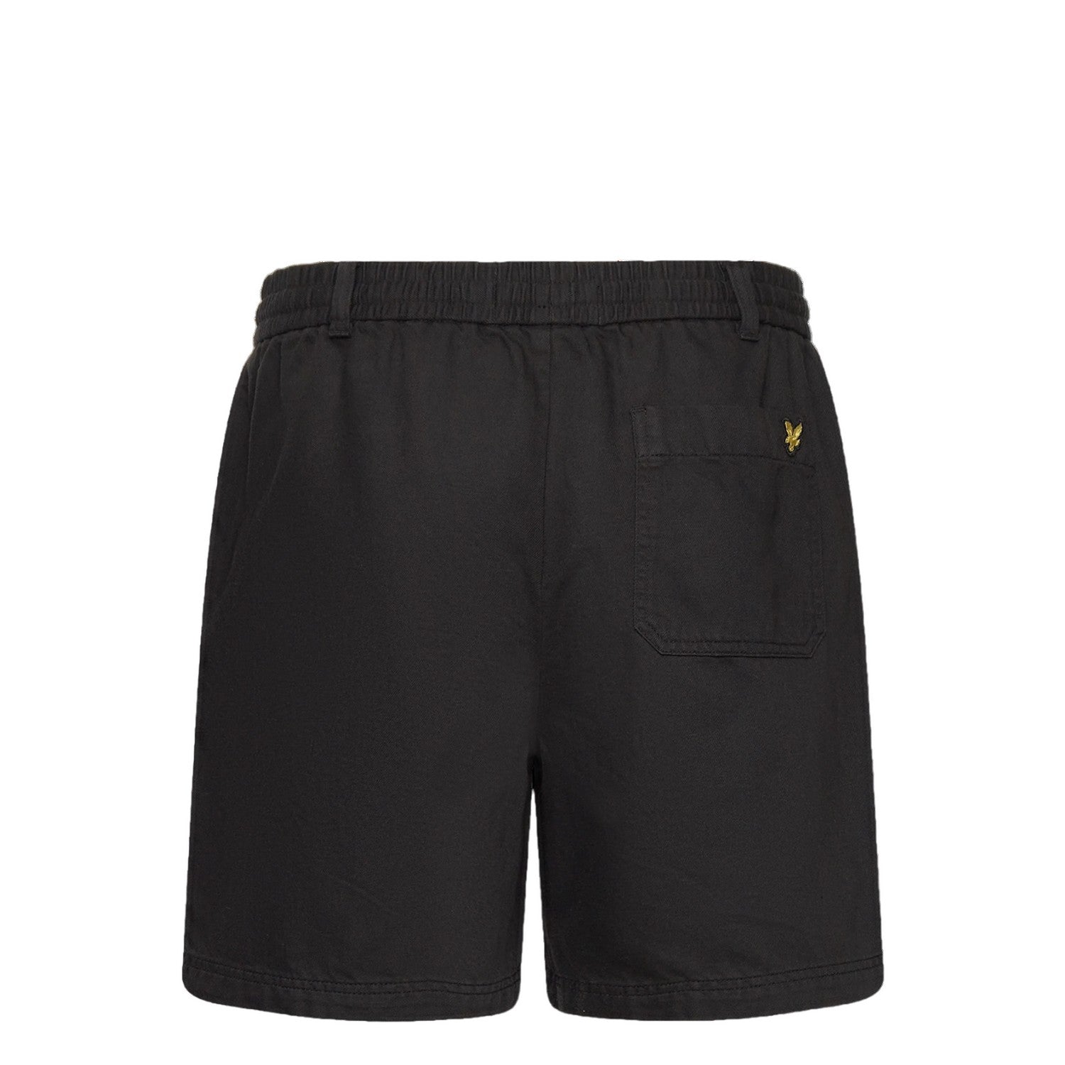 Jet Black - Back - Lyle & Scott Mens Cotton Linen Shorts