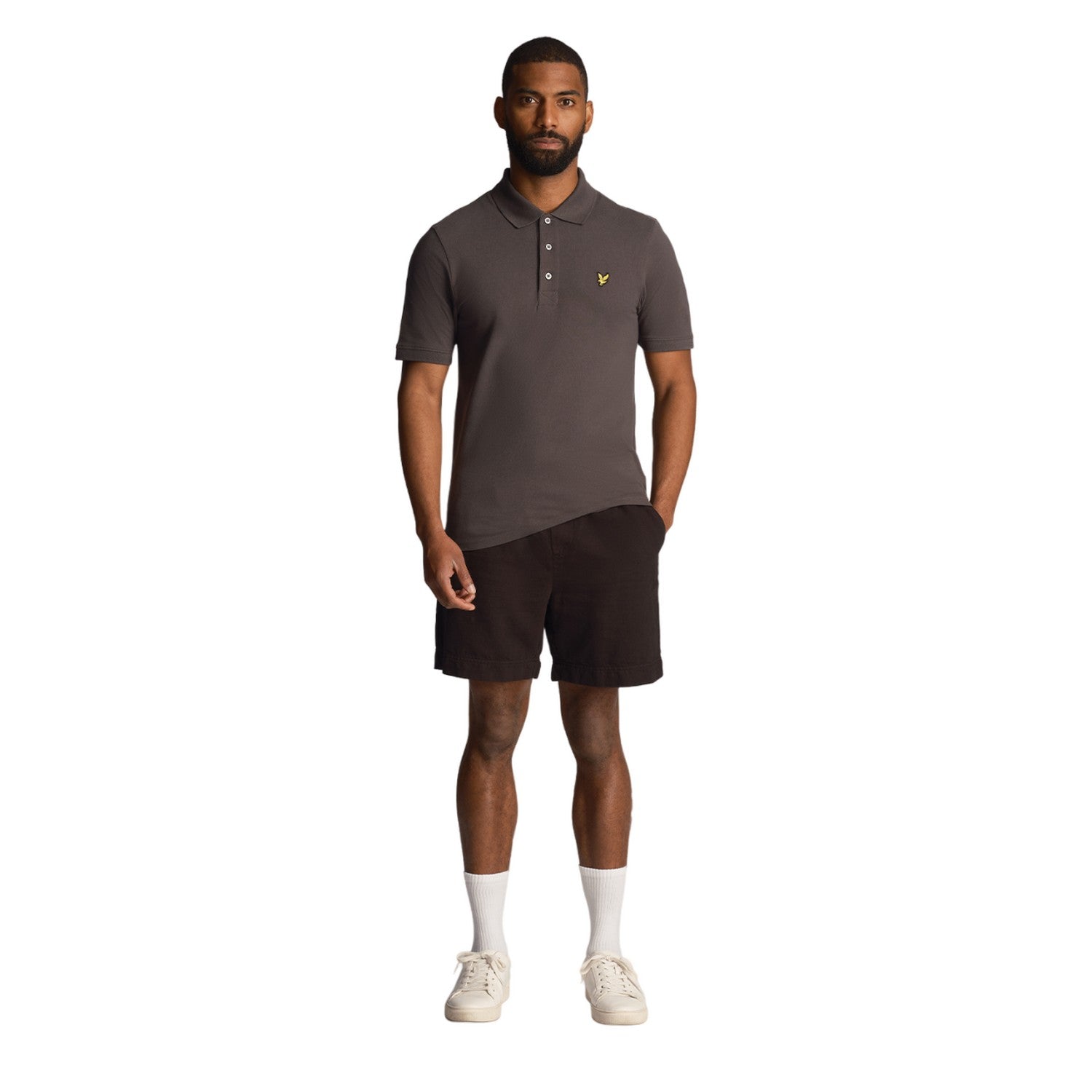 Jet Black - Side - Lyle & Scott Mens Cotton Linen Shorts