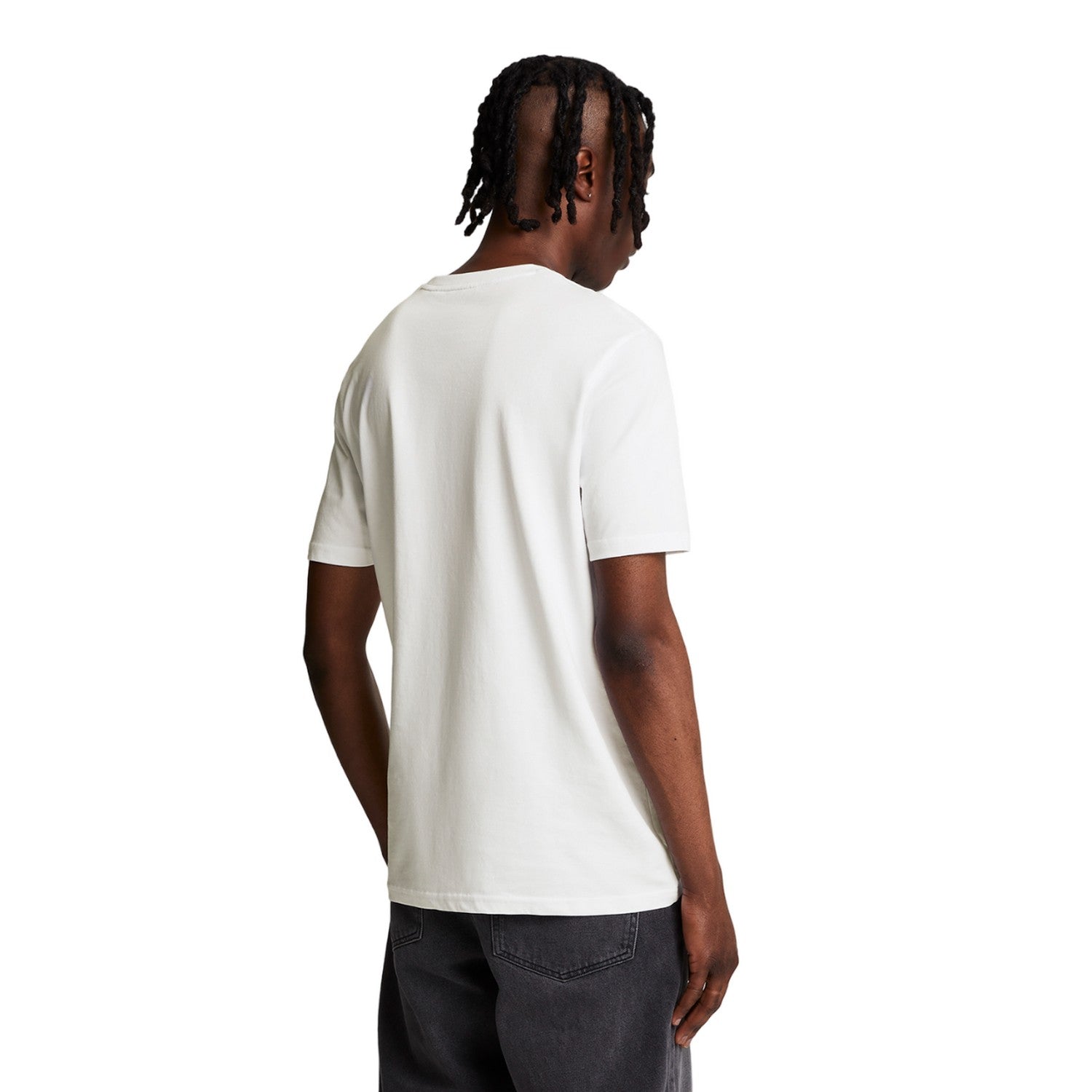White-Jet Black - Back - Lyle & Scott Mens Embroidered T-Shirt