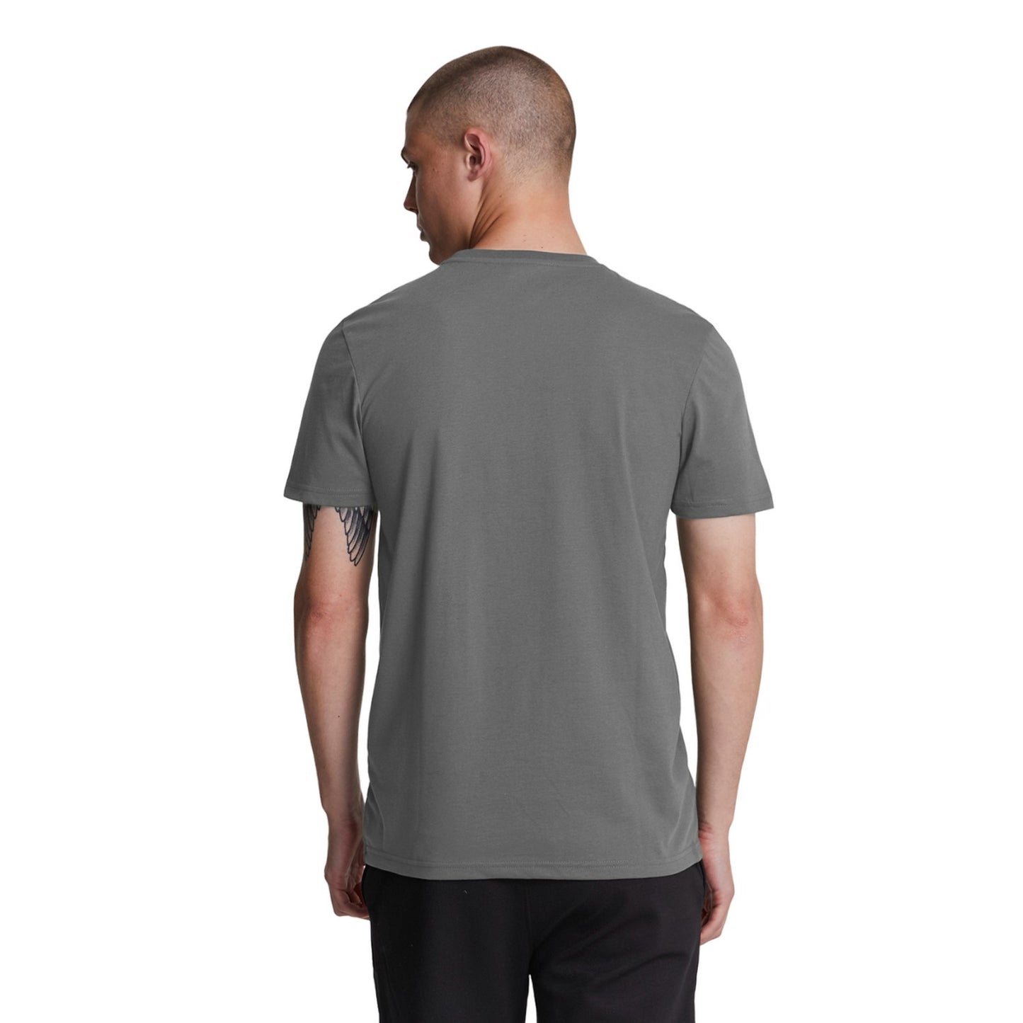 Mid Grey Marl - Back - Lyle & Scott Mens Martin Short-Sleeved T-Shirt