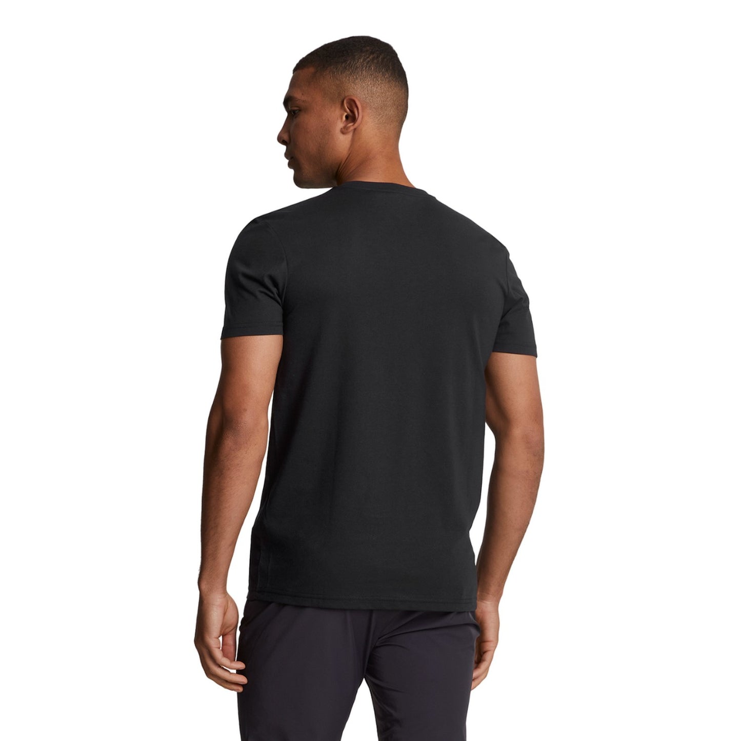 Jet Black - Back - Lyle & Scott Mens Martin Short-Sleeved T-Shirt
