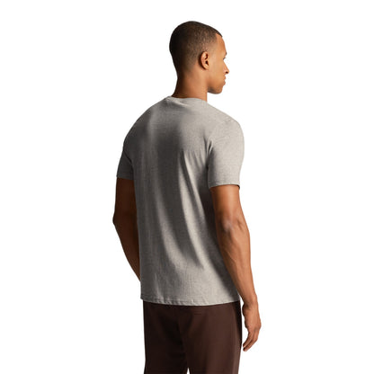 Mid Grey Marl - Back - Lyle & Scott Mens Plain T-Shirt