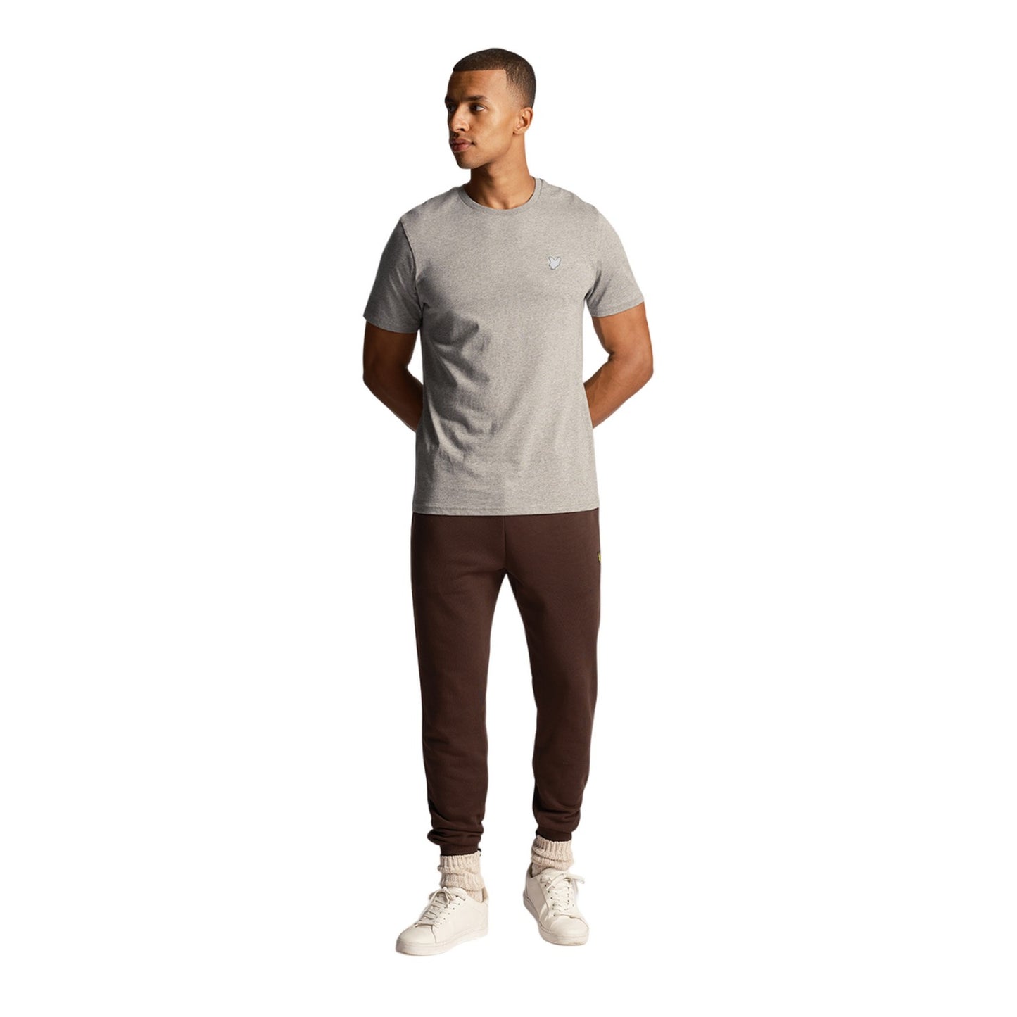 Mid Grey Marl - Side - Lyle & Scott Mens Plain T-Shirt