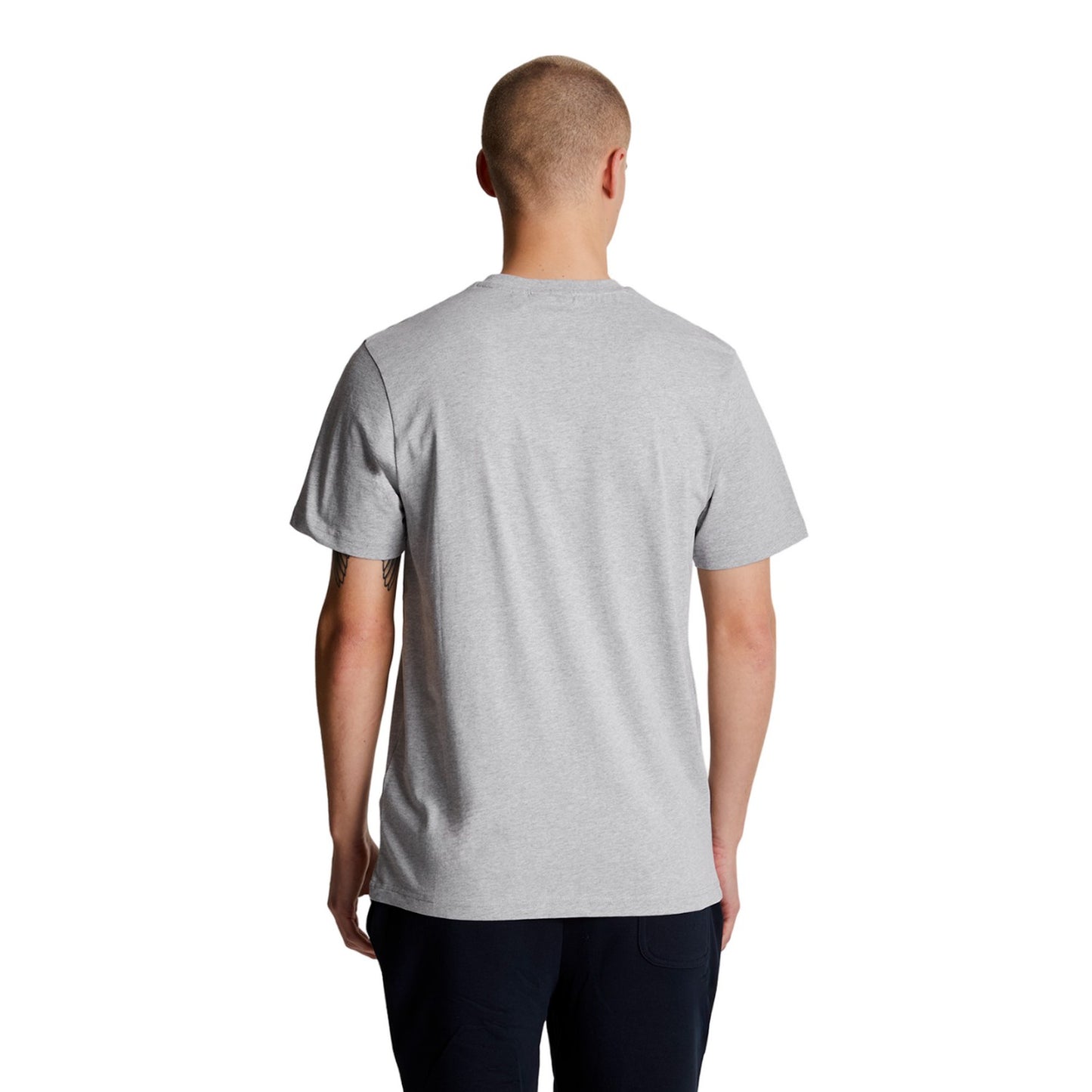 Light Grey Marl - Back - Lyle & Scott Mens Plain T-Shirt
