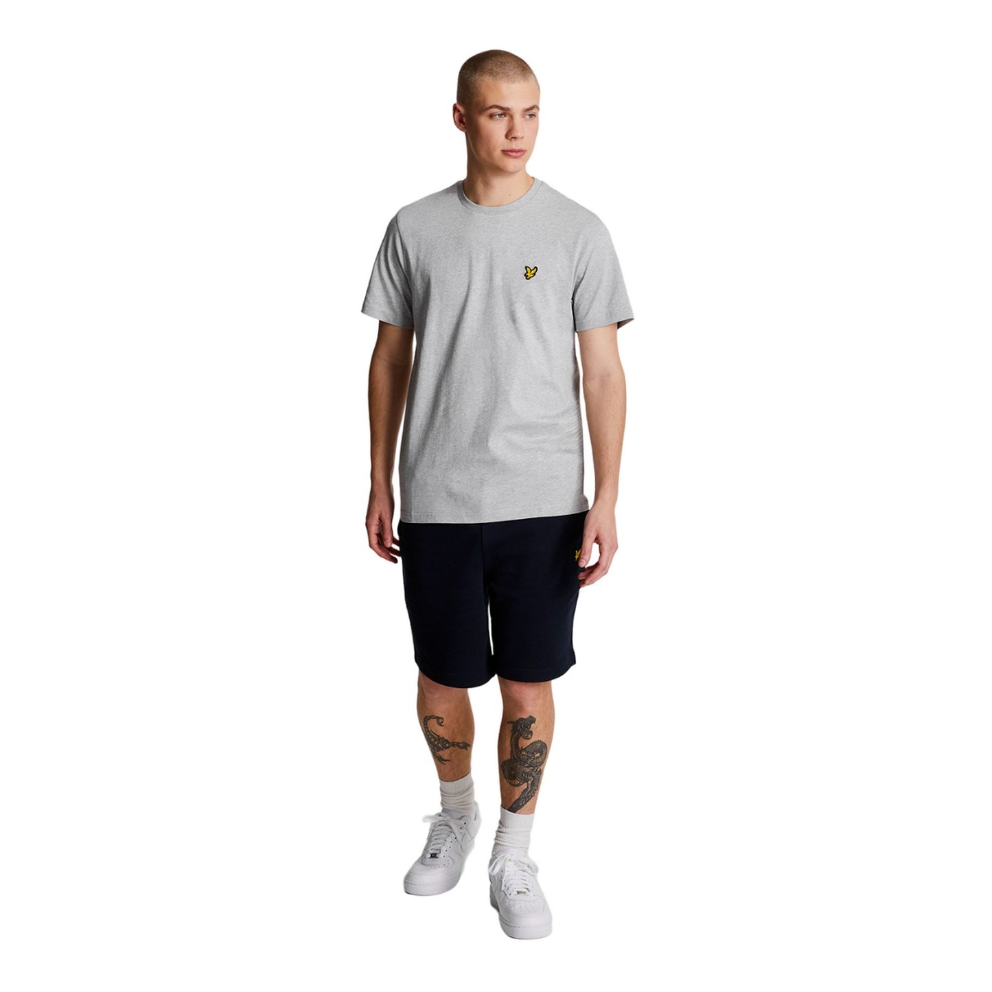 Light Grey Marl - Side - Lyle & Scott Mens Plain T-Shirt