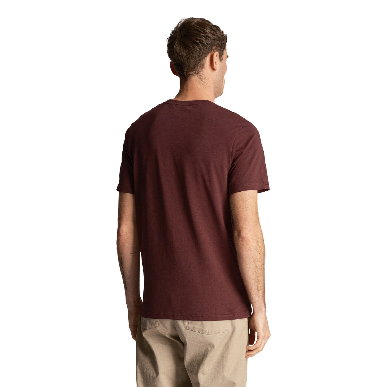 Burgundy - Back - Lyle & Scott Mens Plain T-Shirt
