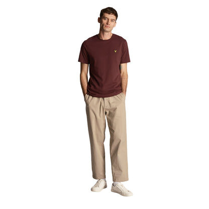 Burgundy - Side - Lyle & Scott Mens Plain T-Shirt