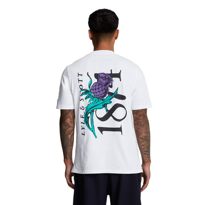 White - Back - Lyle & Scott Mens Thistle T-Shirt