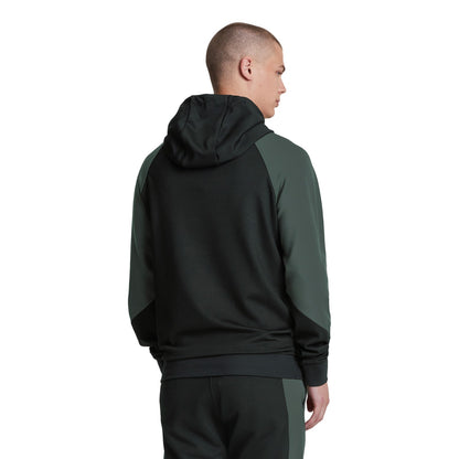 Jet Black-Graphite - Back - Lyle & Scott Mens Colour Block Hoodie