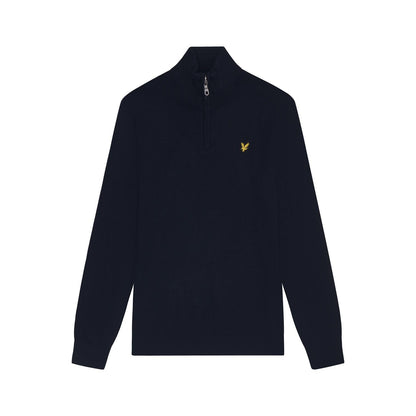 Dark Navy - Front - Lyle & Scott Mens Cotton Merino Jumper