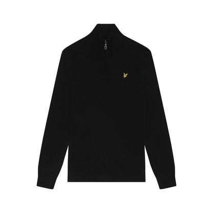 Jet Black - Front - Lyle & Scott Mens Cotton Merino Jumper