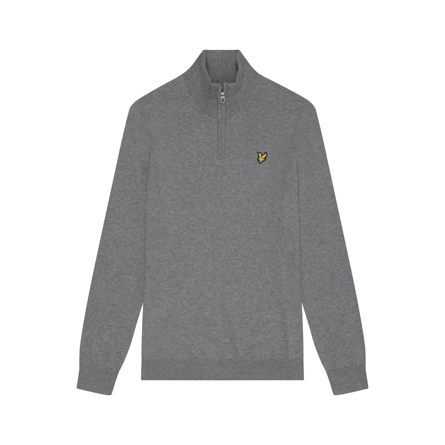 Mid Grey Marl - Front - Lyle & Scott Mens Cotton Merino Jumper