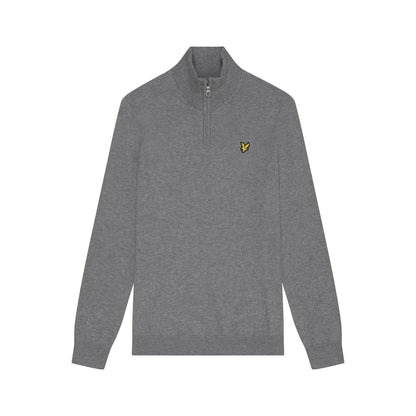 Mid Grey Marl - Front - Lyle & Scott Mens Cotton Merino Jumper