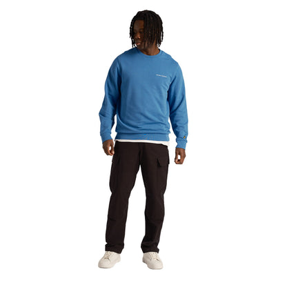 Spring Blue - Side - Lyle & Scott Mens Embroidered Loop Back Sweatshirt