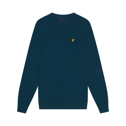 Apres Navy - Front - Lyle & Scott Mens Cotton Merino Crew Neck Jumper