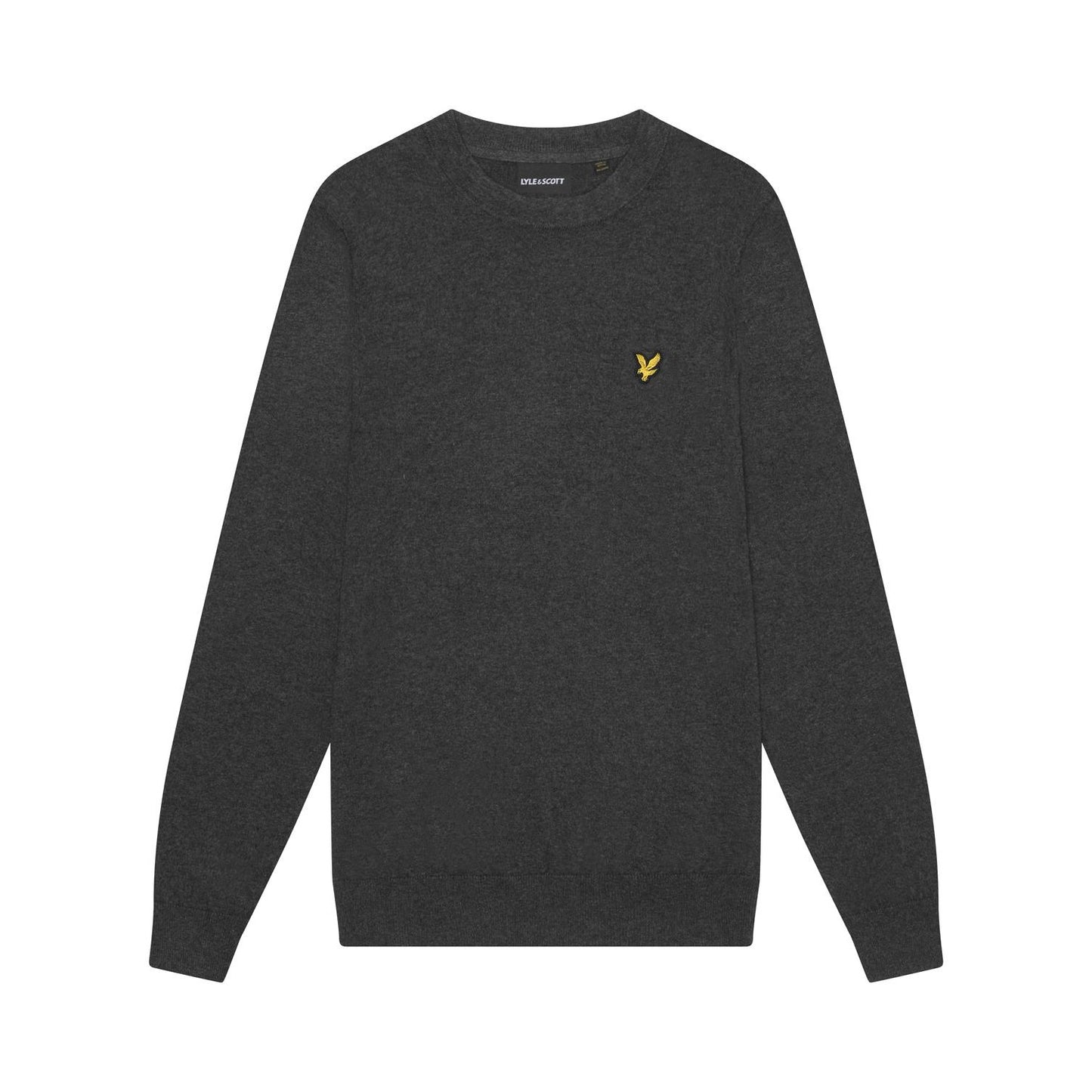 Charcoal Marl - Front - Lyle & Scott Mens Cotton Merino Crew Neck Jumper