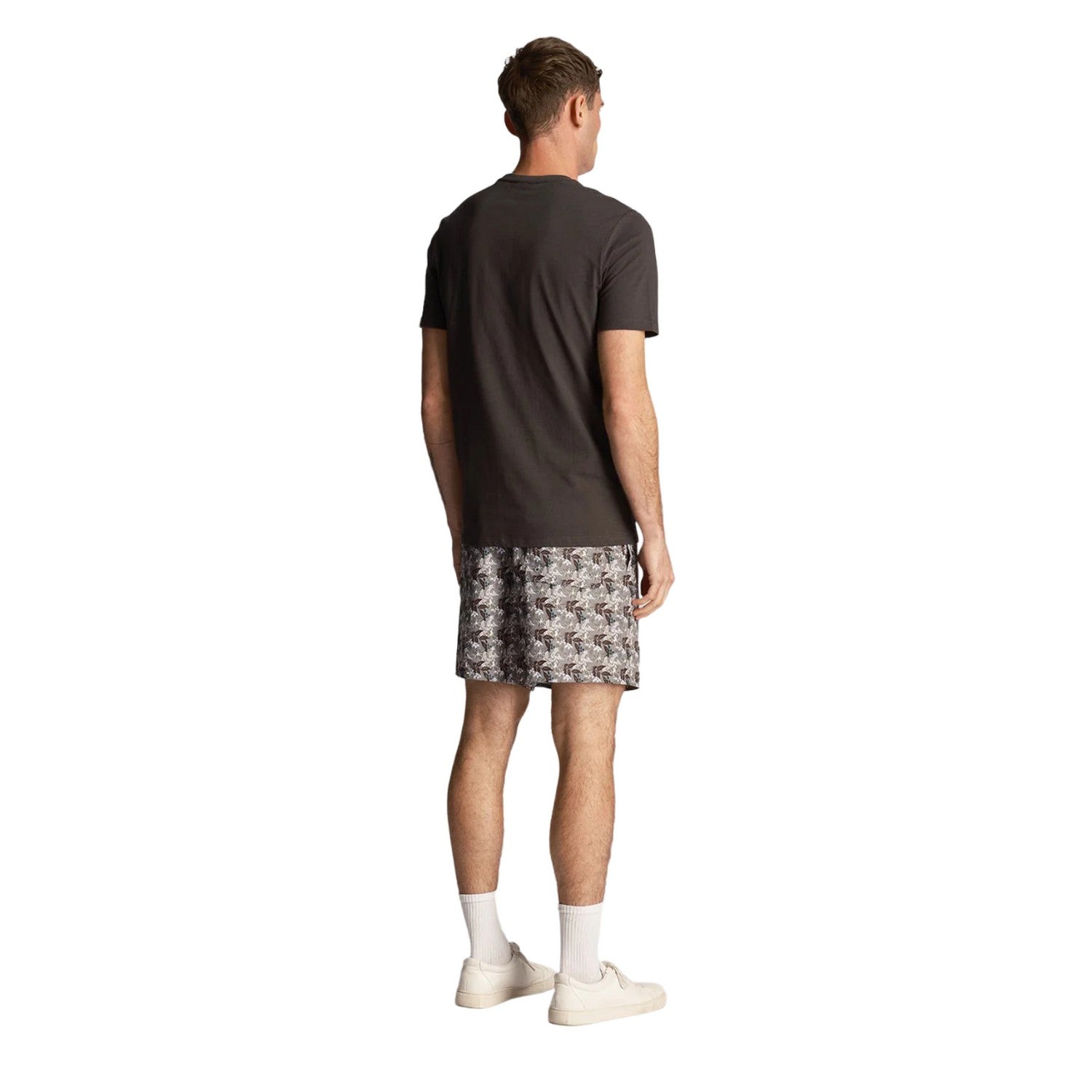 Gun Metal - Back - Lyle & Scott Mens Resort Floral Swim Shorts