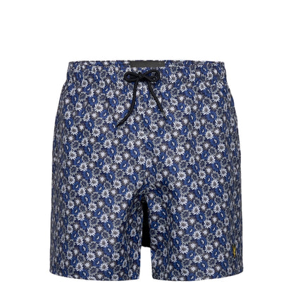 Dark Navy - Front - Lyle & Scott Mens Resort Floral Swim Shorts