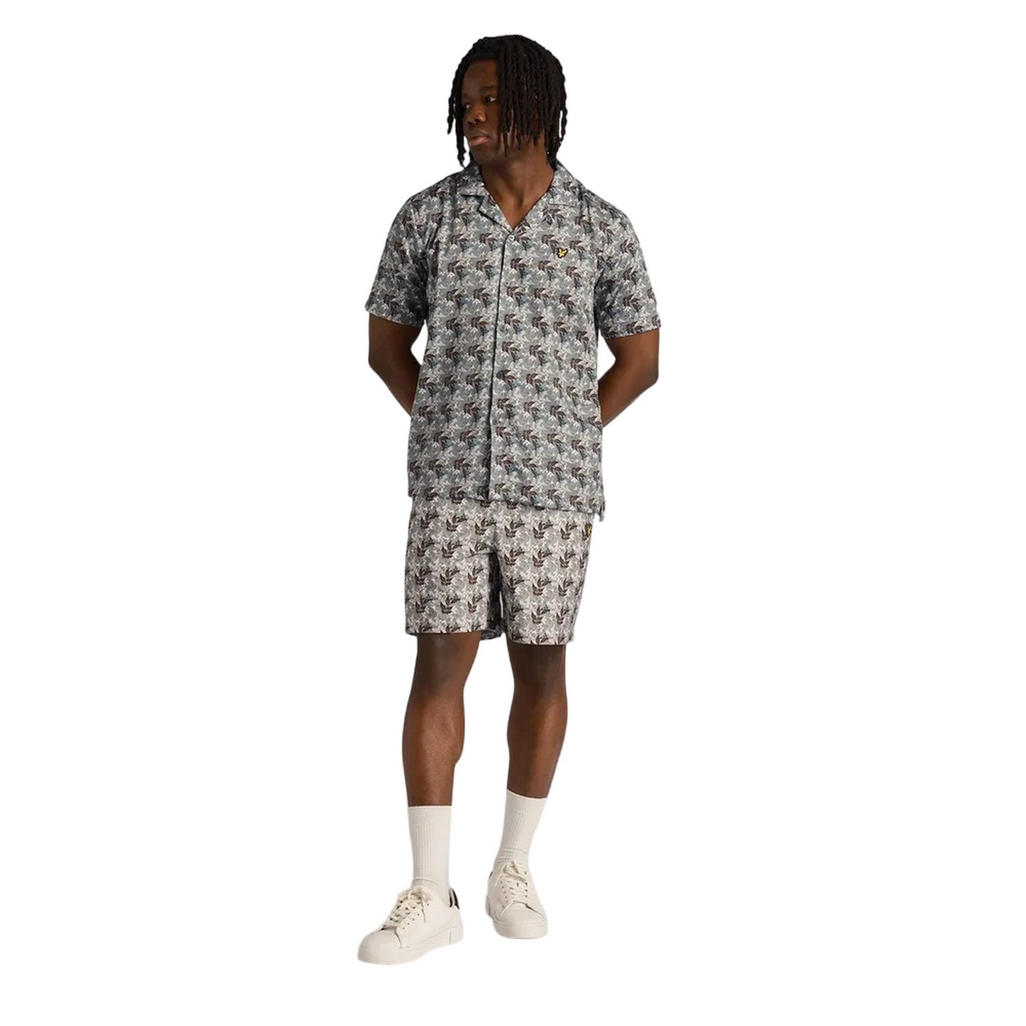 Gunmetal - Side - Lyle & Scott Mens Resort Floral Shirt