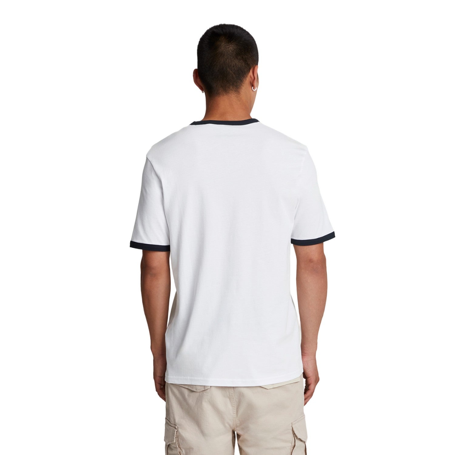 White-Dark Navy - Back - Lyle & Scott Mens Ringer T-Shirt