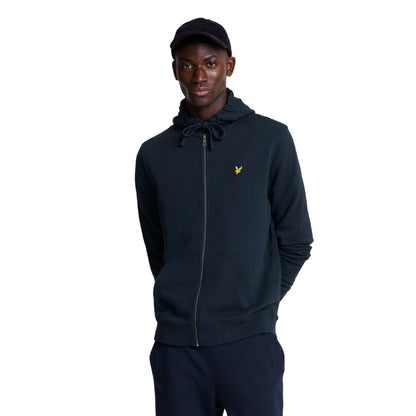 Dark Navy - Front - Lyle & Scott Mens Full Zip Hoodie