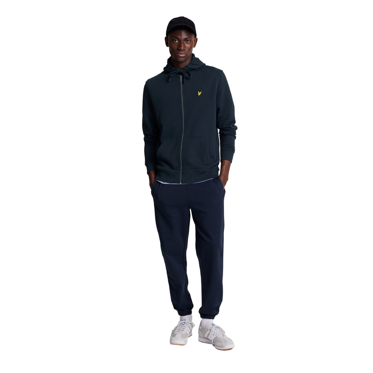 Dark Navy - Side - Lyle & Scott Mens Full Zip Hoodie