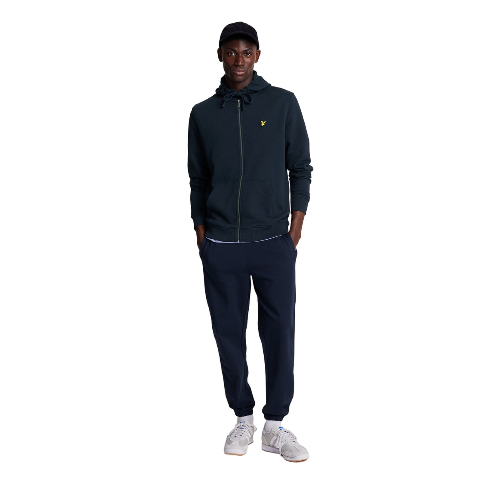 Dark Navy - Side - Lyle & Scott Mens Full Zip Hoodie