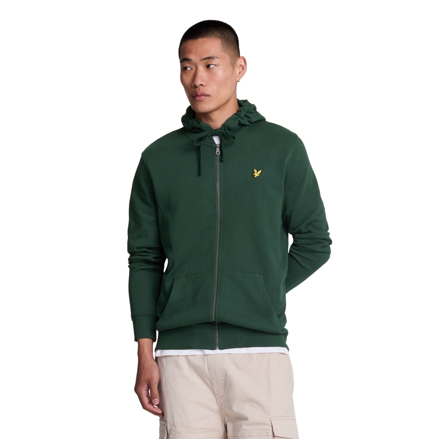 Dark Green - Front - Lyle & Scott Mens Full Zip Hoodie