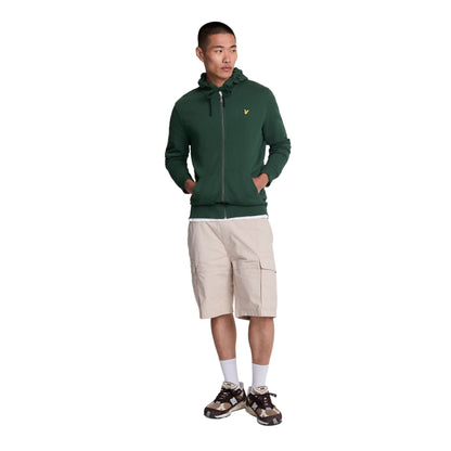 Dark Green - Side - Lyle & Scott Mens Full Zip Hoodie