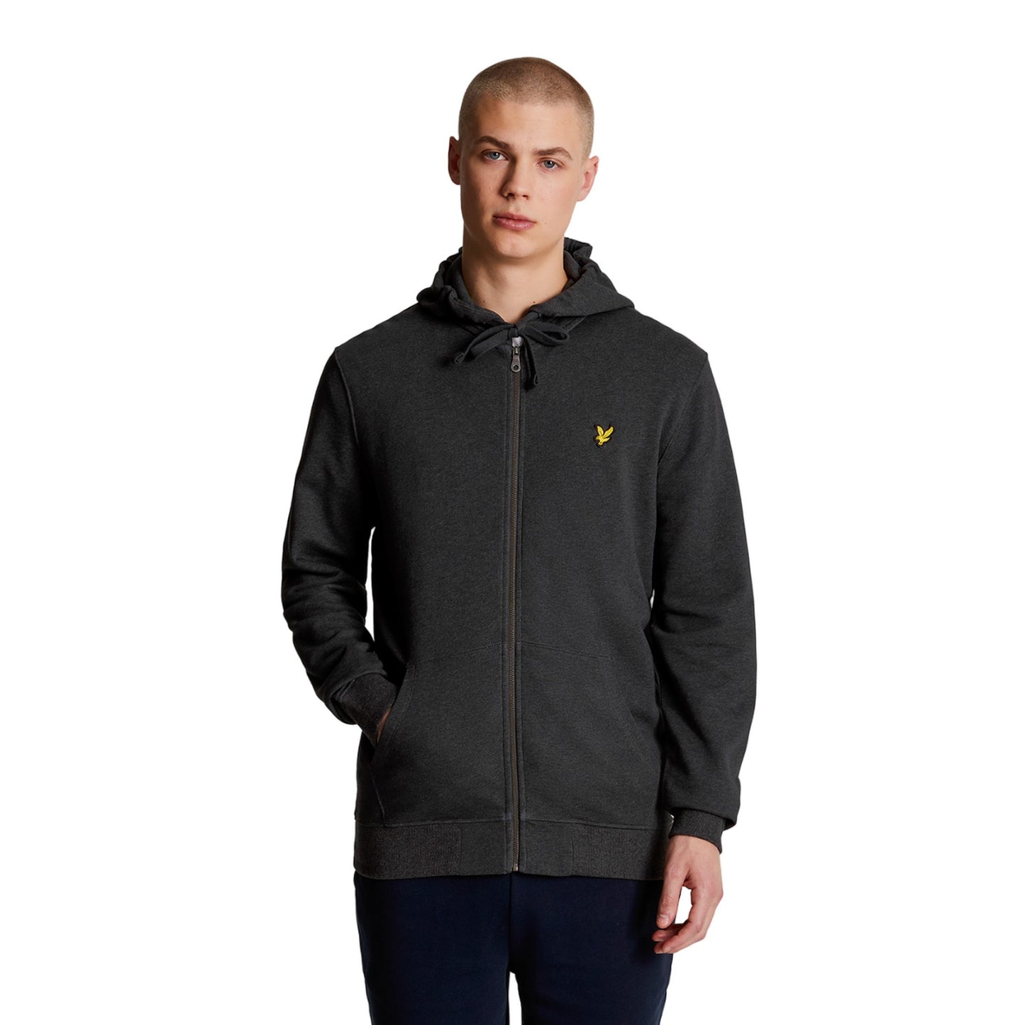 Charcoal Marl - Front - Lyle & Scott Mens Full Zip Hoodie