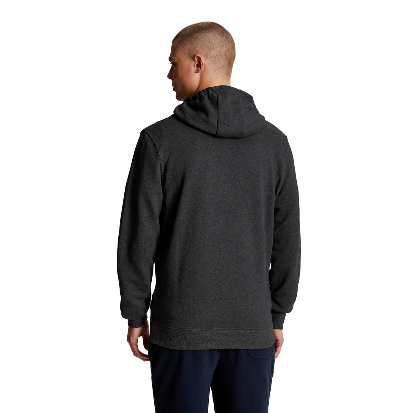 Charcoal Marl - Back - Lyle & Scott Mens Full Zip Hoodie
