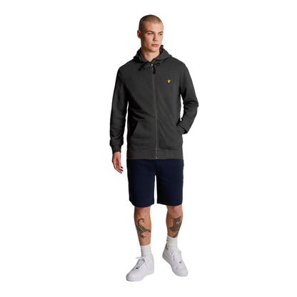 Charcoal Marl - Side - Lyle & Scott Mens Full Zip Hoodie