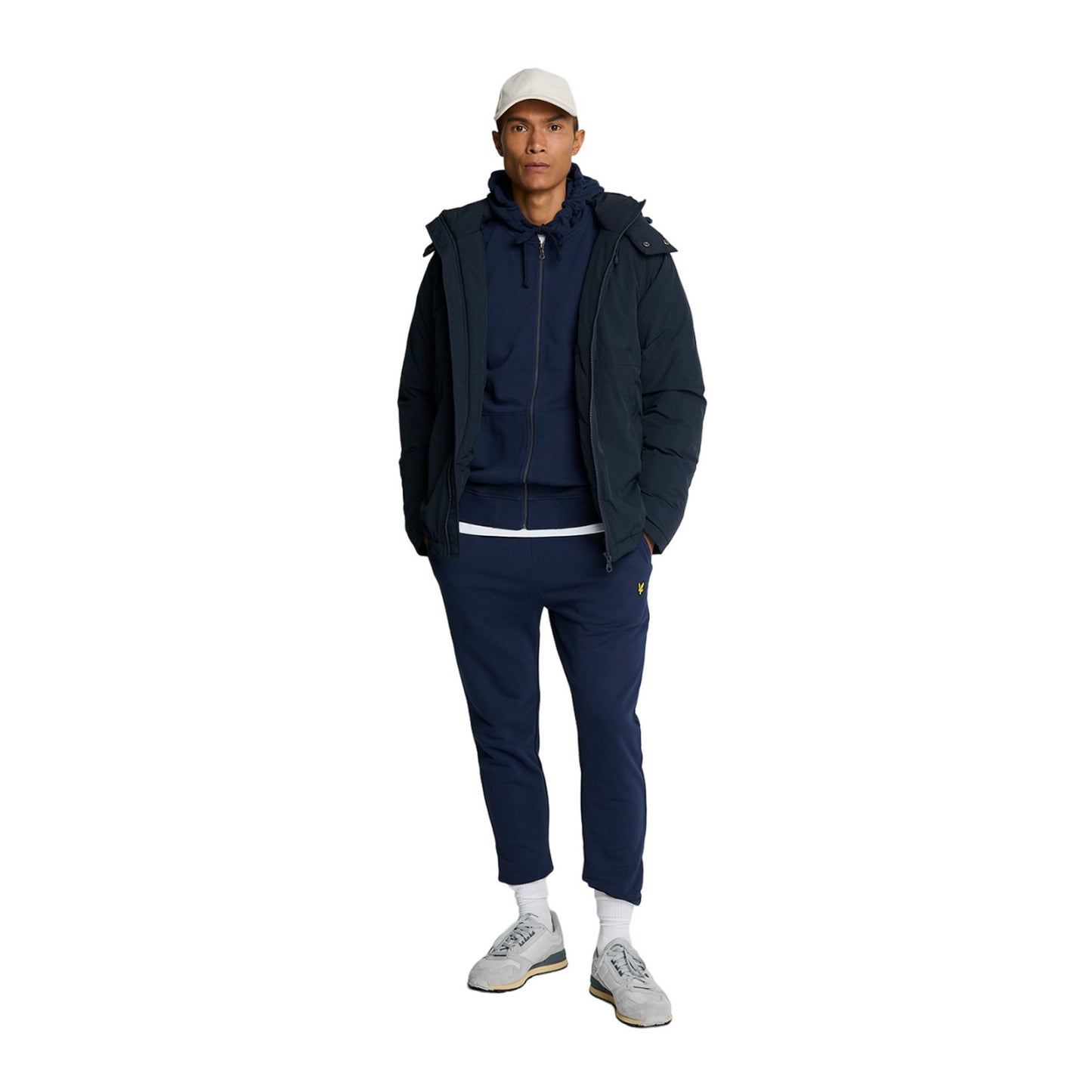 Navy - Side - Lyle & Scott Mens Full Zip Hoodie