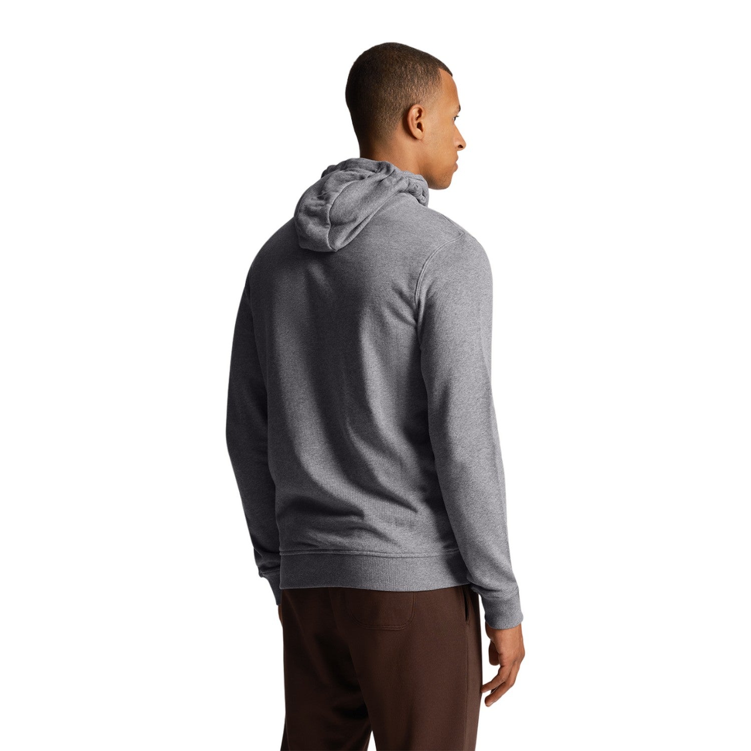 Mid Grey Marl - Back - Lyle & Scott Mens Full Zip Hoodie